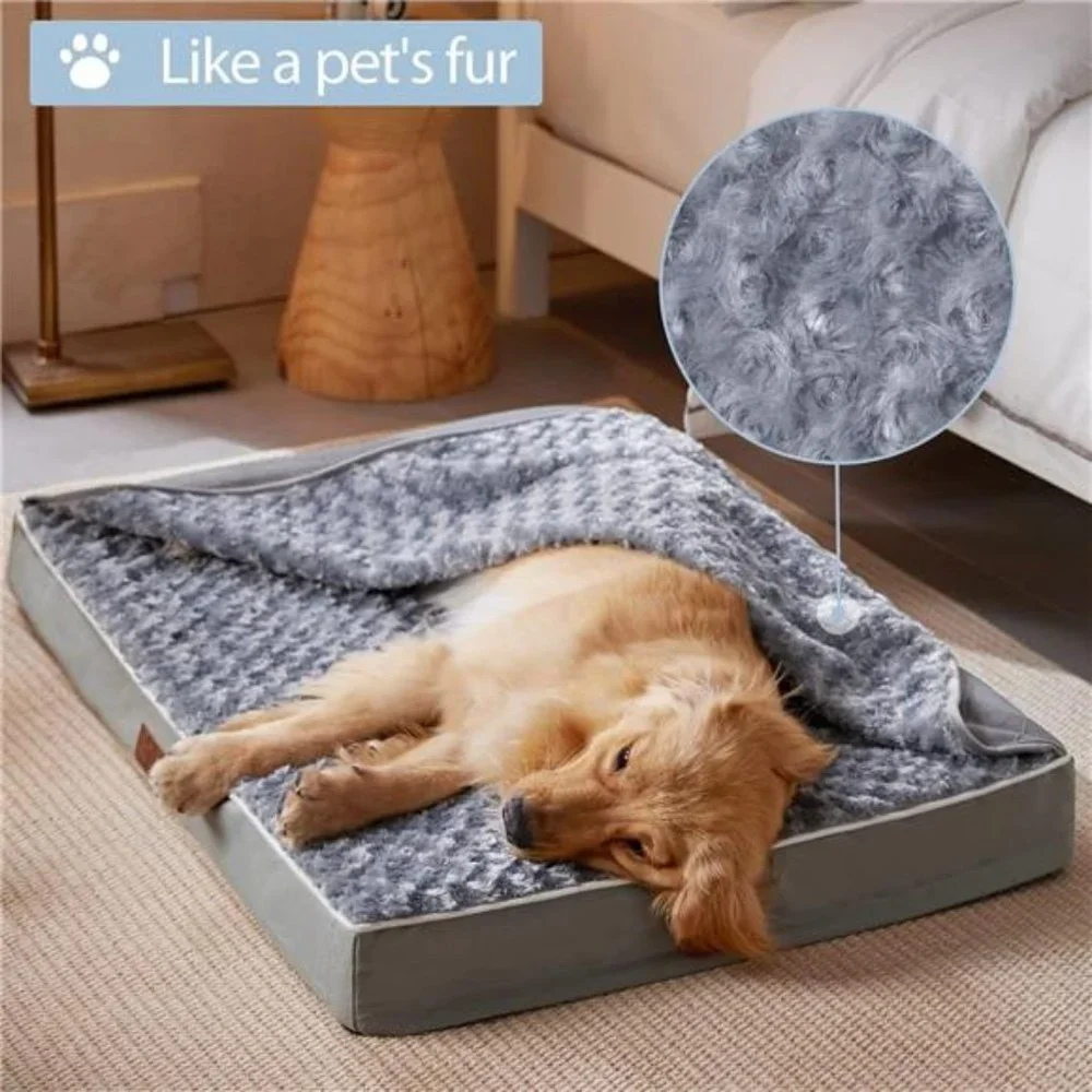 Orthopedic Large Dog Bed, Dog Bed for Large Dogs with Egg Foam Crate Pet Bed